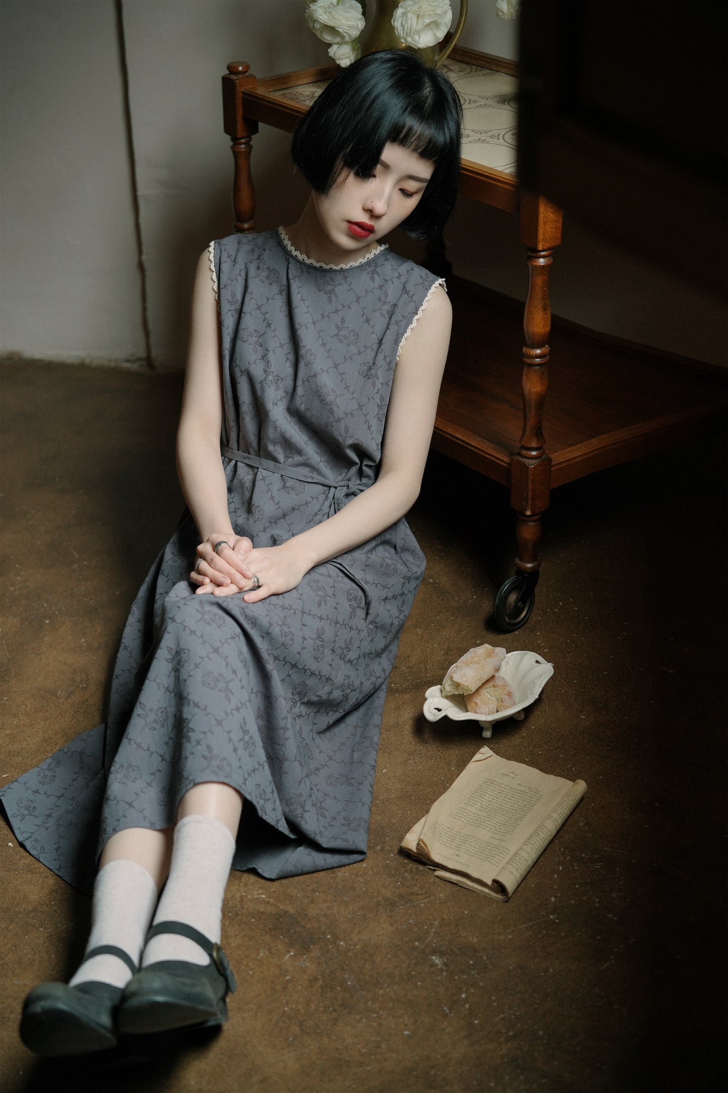 ジャガードノースリーブワンピース•2039220209