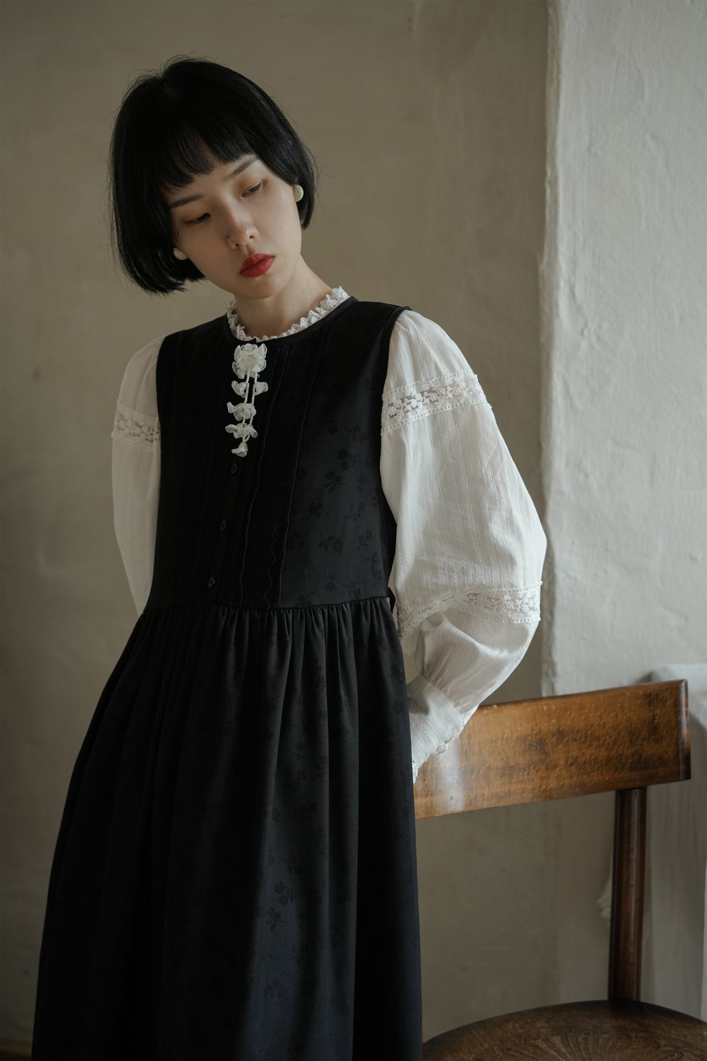 ワンピース(ブローチ別売り)·6518250585/ブラウス·6198200602