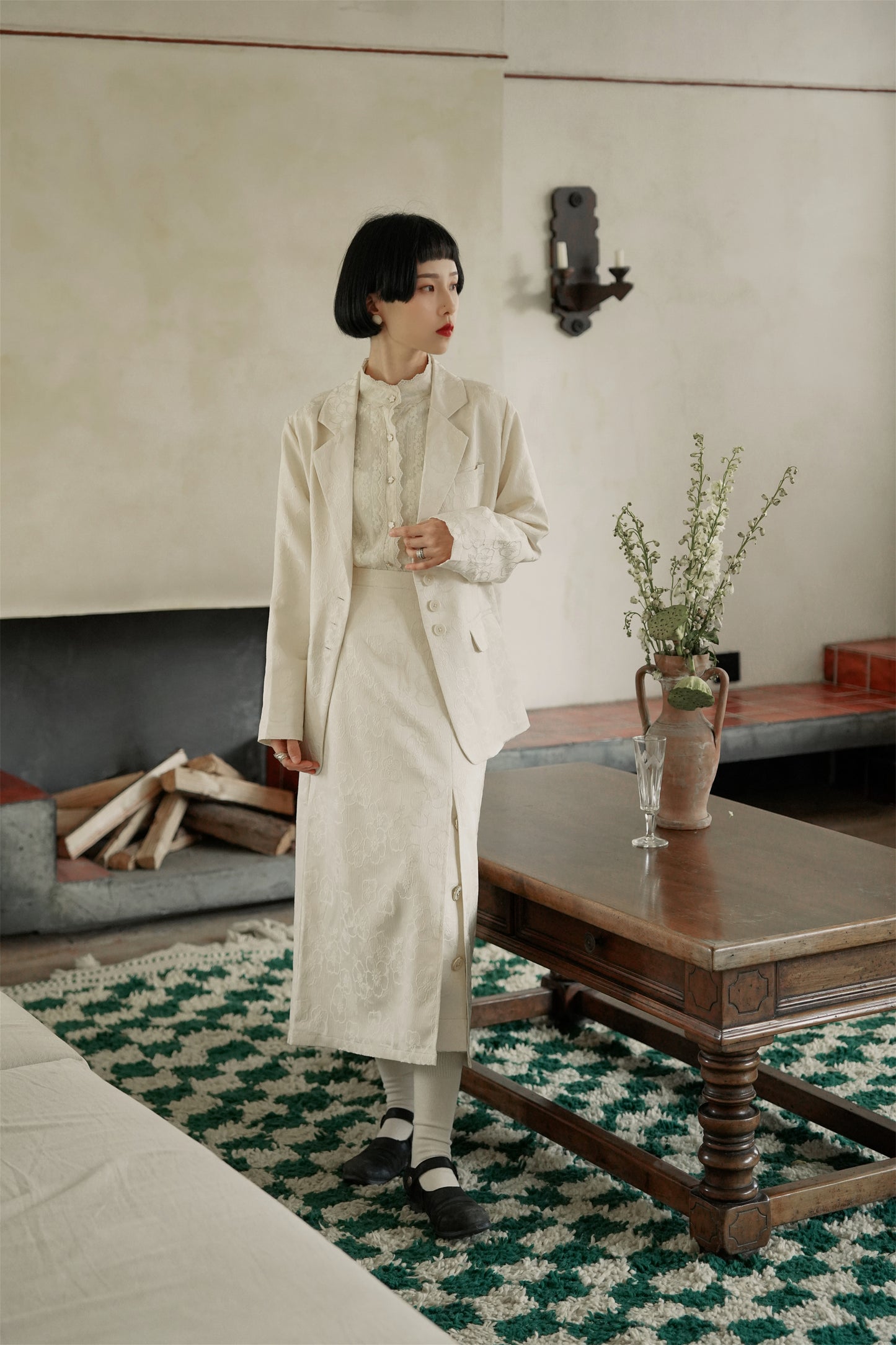 クリームプリントジャケット•8996220824