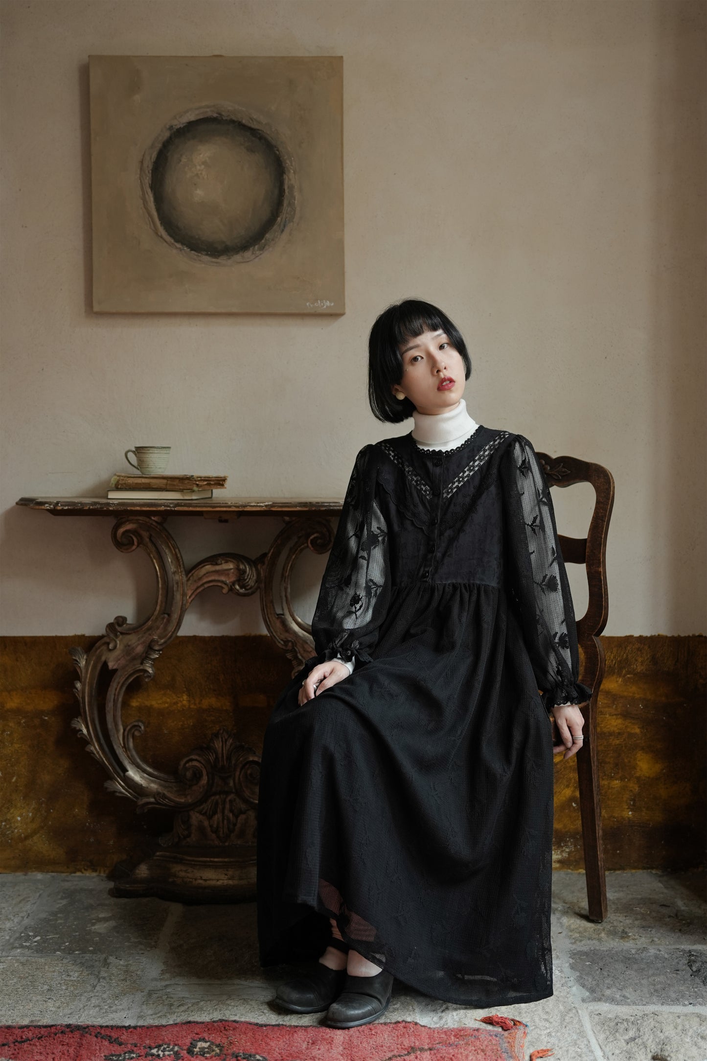 黒いワンピース•6727250579 /ハイネックニットワンピース•9833200904