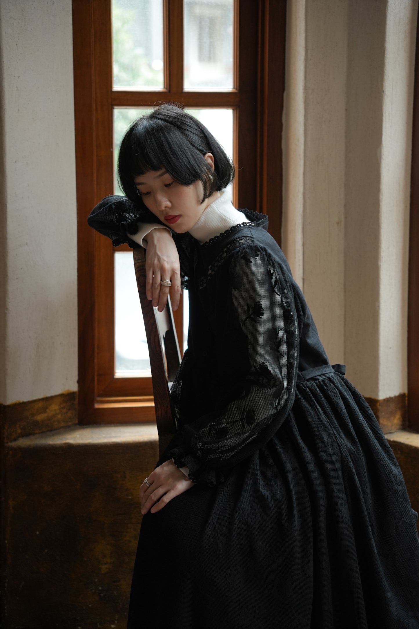 黒いワンピース•6727250579 /ハイネックニットワンピース•9833200904