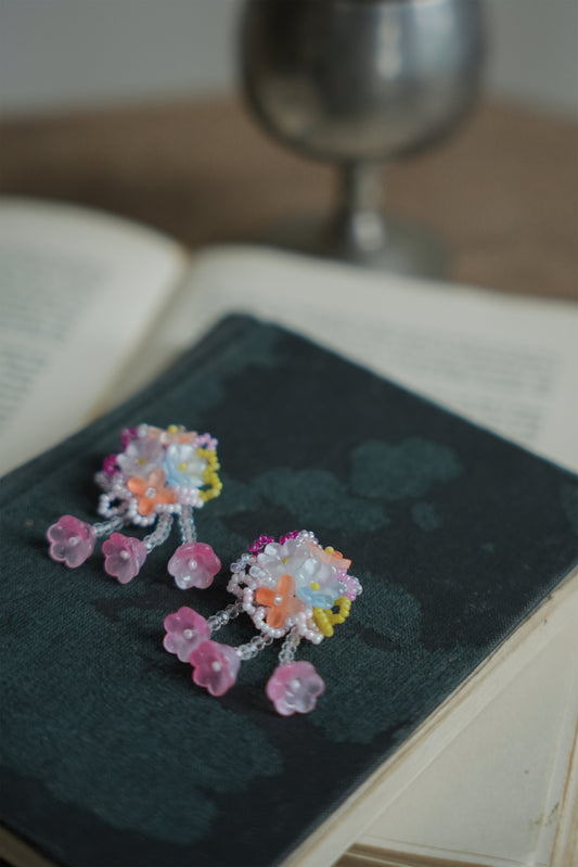ピンクフラワーブローチ•SP18
