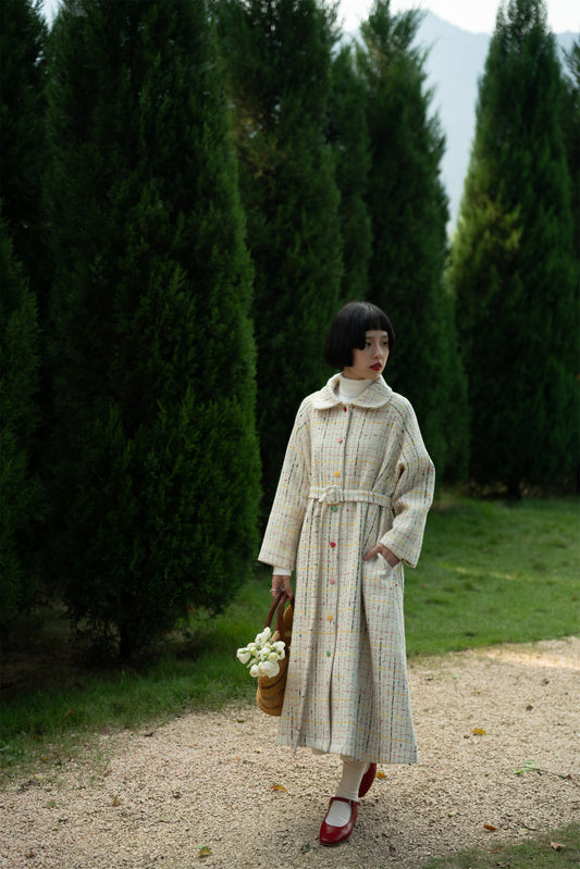 レインボーウールコート •3783230933/ハイネックニットワンピース•9833200904