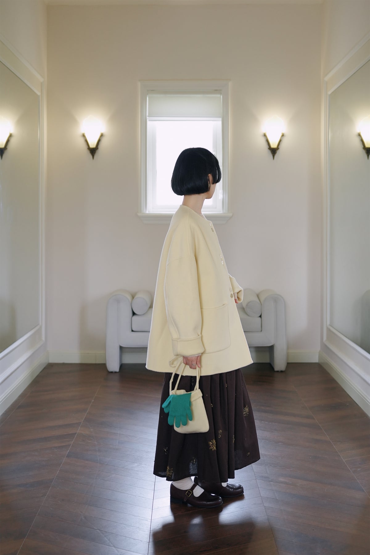 ウールノーカラーコート•5612260831