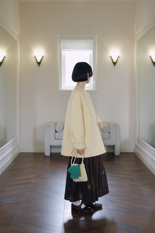 ウールノーカラーコート•5612260831