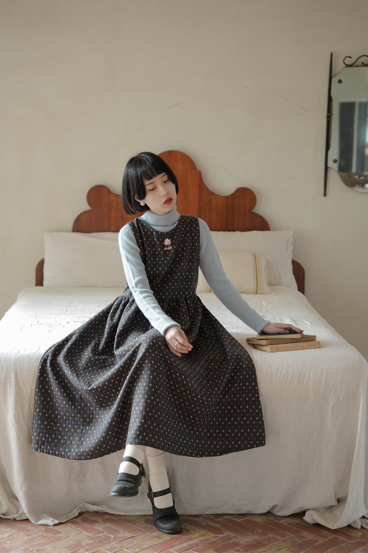 ワンピース•6528250563/ブルーウールニット·7288250566