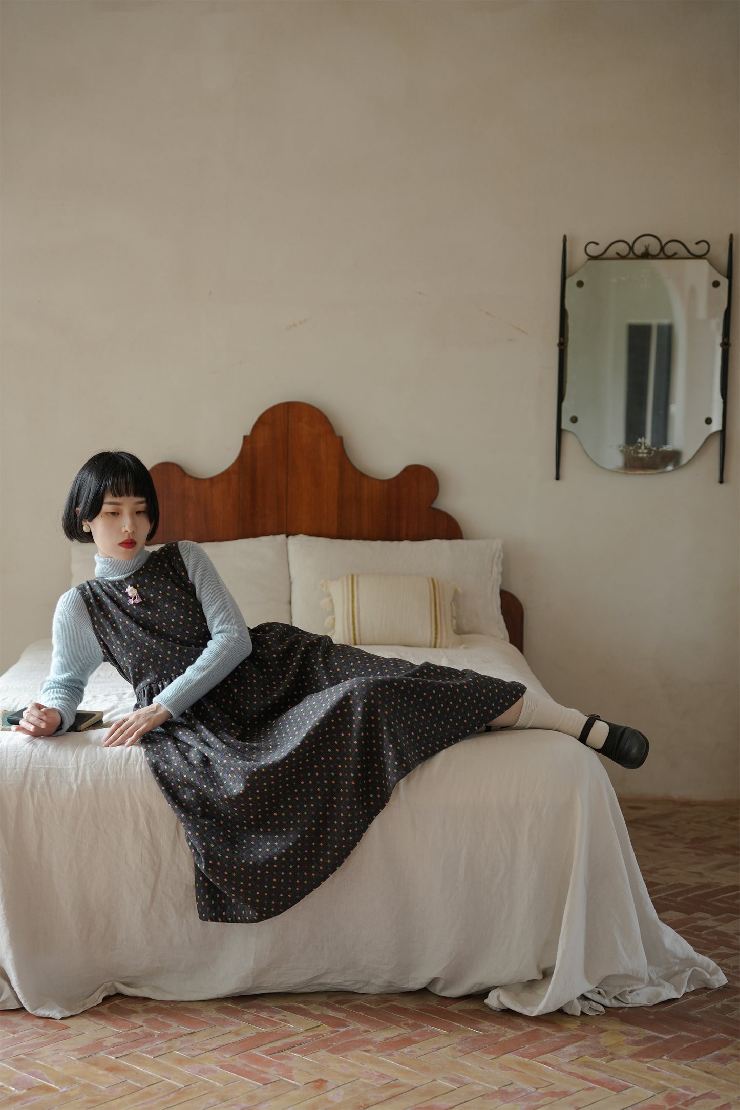 ワンピース•6528250563/ブルーウールニット·7288250566