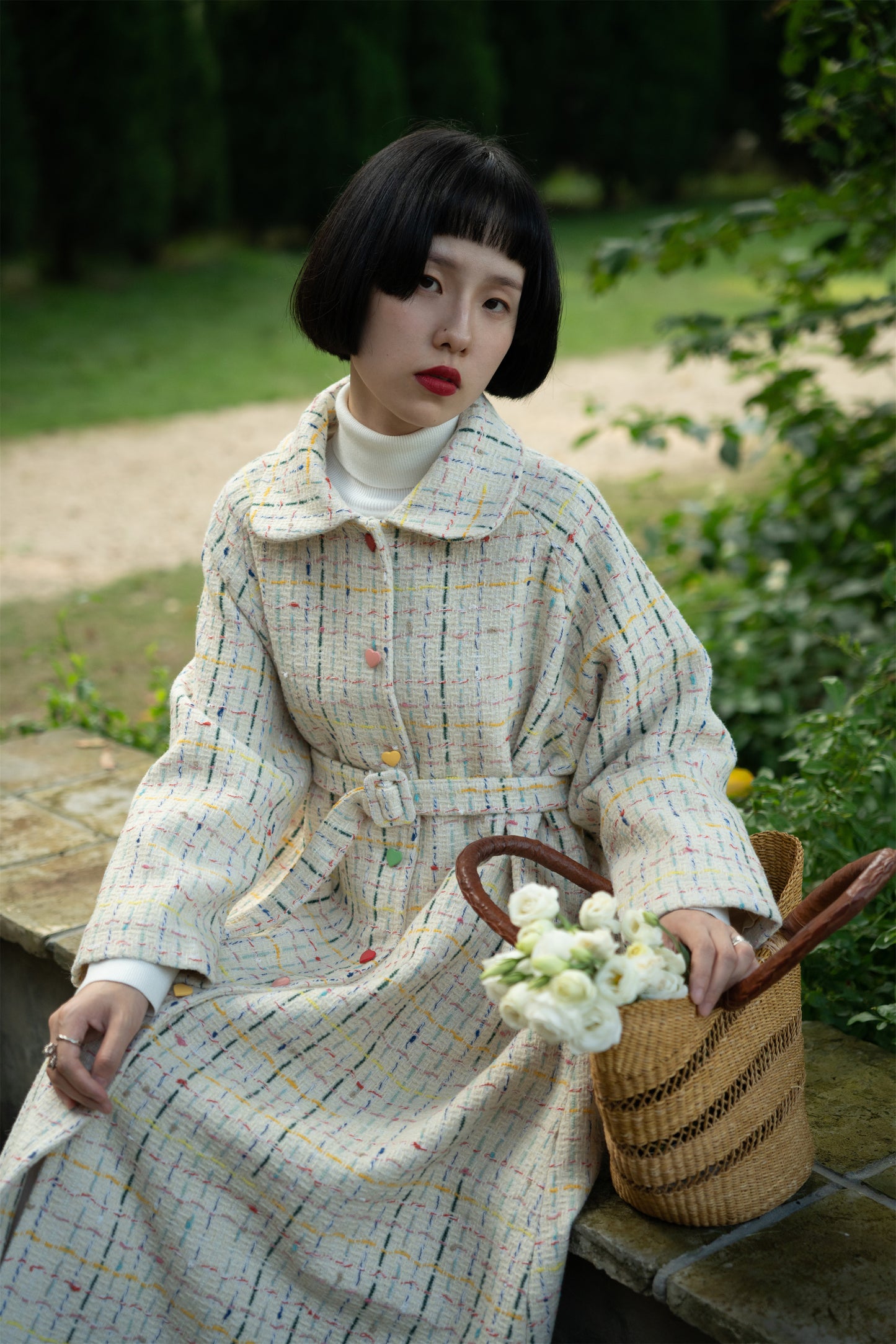 レインボーウールコート •3783230933/ハイネックニットワンピース•9833200904