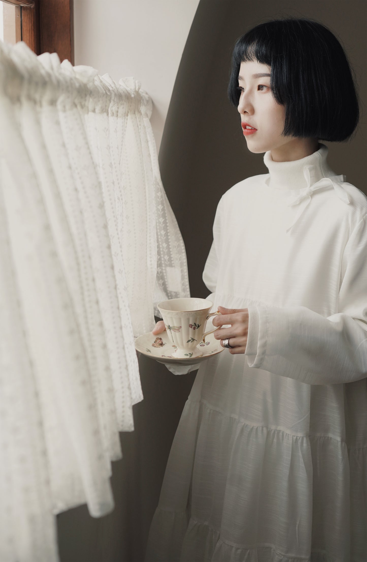 シアードレス•6629200714 /ハイネックニットワンピース•9833200904(4月上旬発送予定)