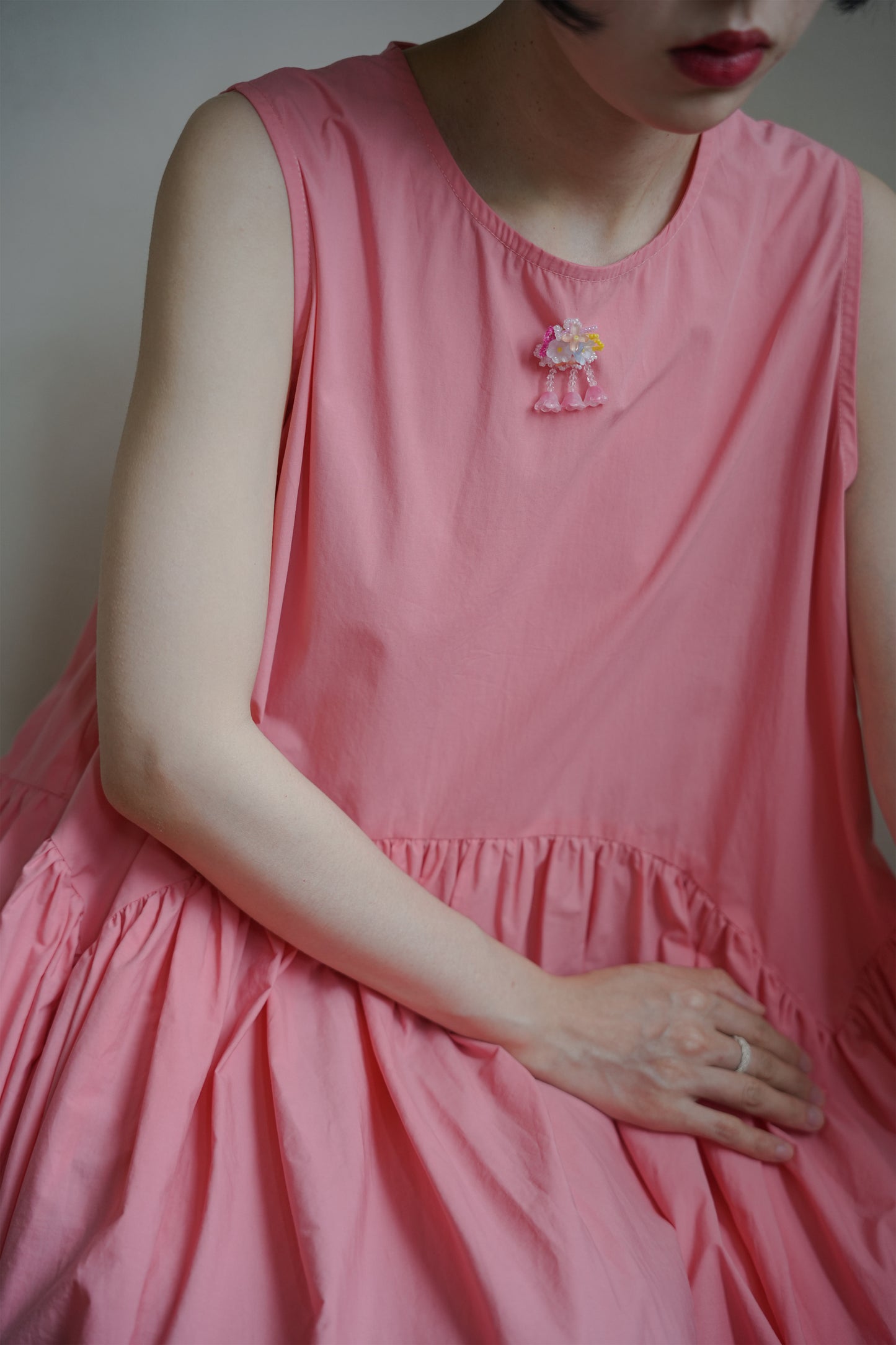 ピンクフラワーブローチ•SP18