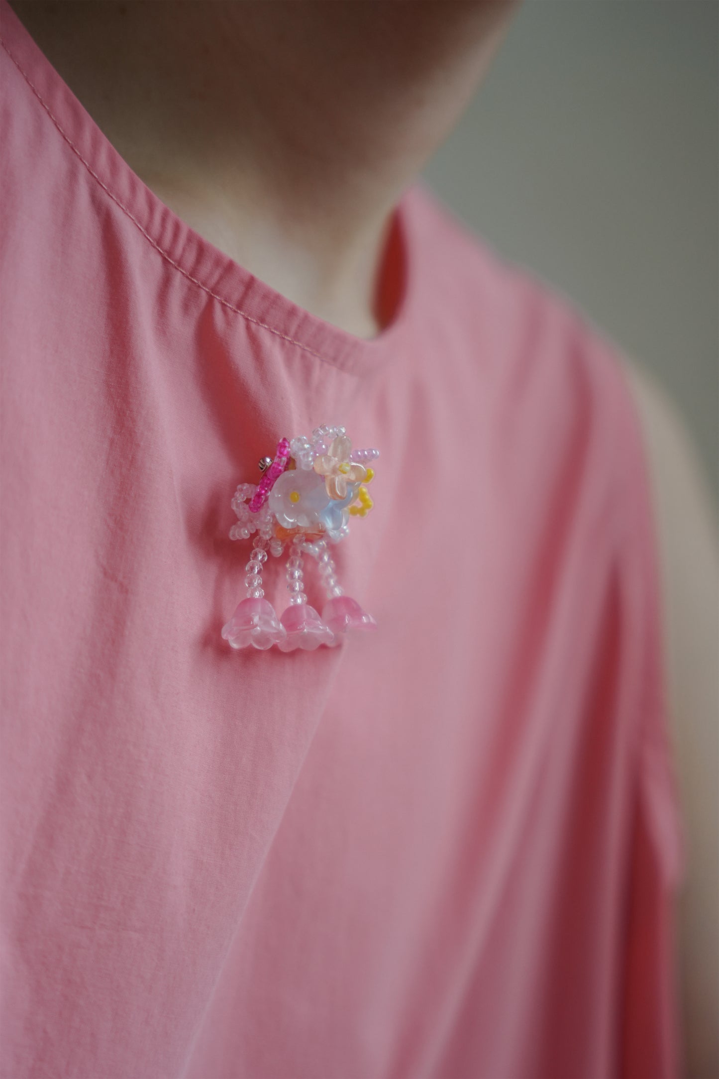 ピンクフラワーブローチ•SP18